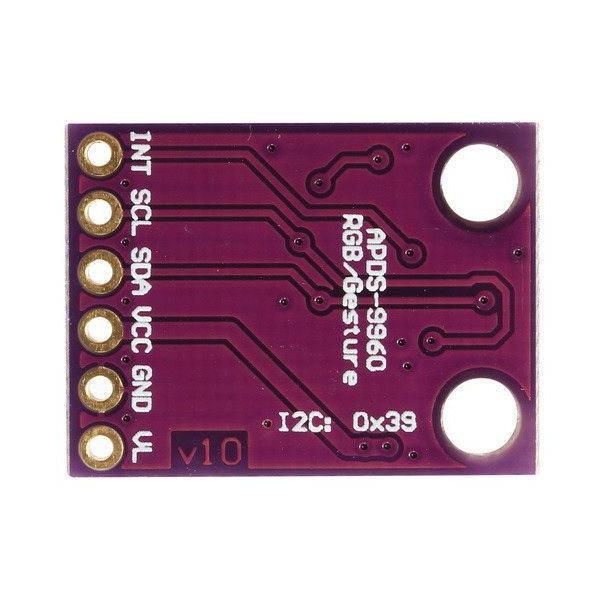 Gebaren, IR RGB en licht intensiteit sensor (APDS-9960) onderkant
